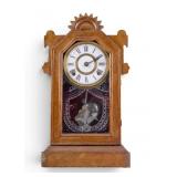Antique Gilbert Jet Gingerbread Mantle Clock