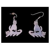 Sterling Silver Cat Earrings