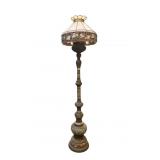 Cloisonne Floor Lamp (Oil-Converted) + Glass Shade
