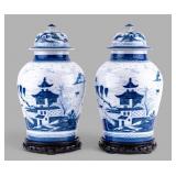 Pair of Mottahedeh Porcelain Ginger Jars