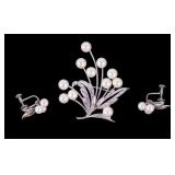 Sterling Silver Brooch and Earrings