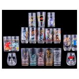 19 Comic and Star Wars Collector Glasses