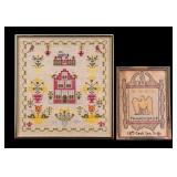 Early American Folk Art Cross Stitch Samplers