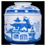Mottahedeh VA Blue Canton Lidded Jar