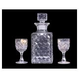 Fostoria Decanter and Crystal Sherry Stems