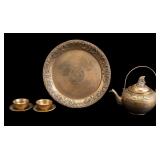 Vintage Chinese Brass Tea Set