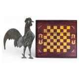 Folk Art Painted Game board, Weathervane Topper