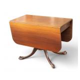 Mahogany Drop-Leaf Table with Claw Feet