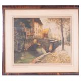 Limited Edition Signed European Canal Scene Print