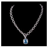 Sterling Silver and Blue Topaz Necklace