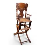 Pressed Oak Collapsible High Chair