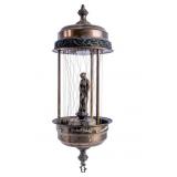 Italian Brass Figural Oil Rain Lamp, Electrified