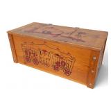 Vintage Toy Box with Circus Graphics