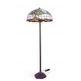 American Slag Leaded Glass Floor Lamp