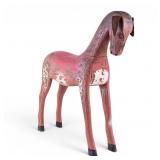 Carved Folk Art Style Goat Statuette