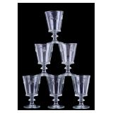 Set of 6 La Rochere French Pressed Glass Goblets