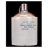 Antique Advertising Stoneware Whiskey Jug