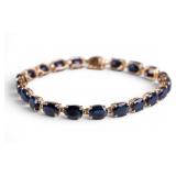 14K Gold and Sapphire Tennis Bracelet