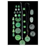 Chinese Green Hardstone Medallions