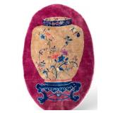 Chinese Art Deco Oval Rug ~6.75