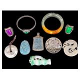 Chinese Hardstone Medallions & Jewelry