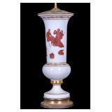 Vintage Greek Revival Opaline Glass Lamp