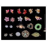 Vintage Colorful Rhinestone Brooches