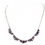 Early Silver and Garnet Necklace