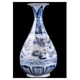 Chinese Yuan Dynasty Style Blue and White Vase
