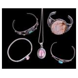 Natural Stone and Sterling Cuff Bracelets and More