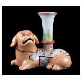 Chinese Porcelain Foo Dog Candlestick