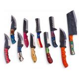 Artisan Handmade Knives w/ Marble Resin Inlay (10)