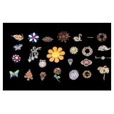 Mod, Rhinestone and Vintage Brooches