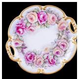 Large German Porcelain Rose Platter