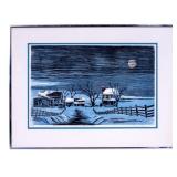 Numbered Print of Winter Night Scene
