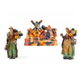 Vintage Chalkware Figures w/ Balloon Lady, Man