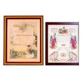 Antique Wedding and Birth Certificate