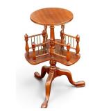 Mahogany Rotating Bookcase w/ Brass Spindles