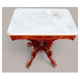 Victorian Walnut Parlor Table w/ Marble Top