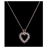 10K Gold Heart Pendant and Chain