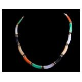 14K Goldï¿½ï¿½Chinese Multi Color Jade Necklace