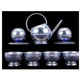Chrome Chase USA 1930s Art Deco Syrup Pitcher, Set