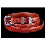 James Reid LTD Lizard Belt with Sterling Buckle