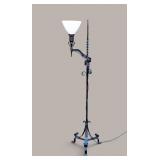 Gothic Revival-Style Wrought Iron Floor Lamp