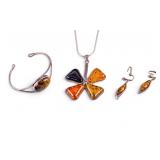 Sterling and Amber Jewelry