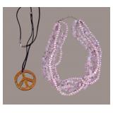 Pink Pearl and Quartz Necklace