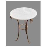 Gilded Iron & Stone Round Occasional Table