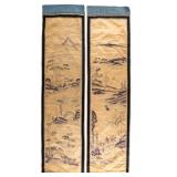Antique Chinese Embroidered Silk Robe Panels