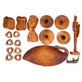 Carved Don Quixote, Teakwood Woman, Charcuterie