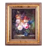 Kinsky Oil on Canvas Painting Still Life Flowers